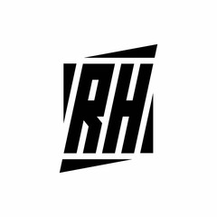 RH Logo monogram with modern style concept design template