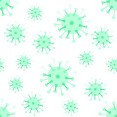 Coronavirus on a white background seamless pattern. Vector stock illustration.