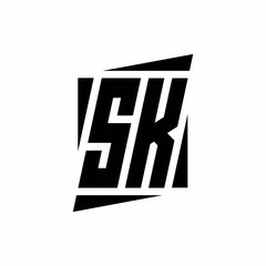 SK Logo monogram with modern style concept design template