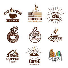 Set Coffee Logo Icon Vector Graphic Design