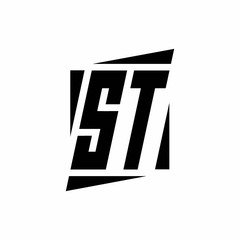 ST Logo monogram with modern style concept design template