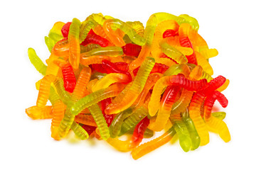 Juicy colorful jelly sweets. Gummy candies.