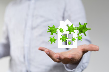 Stay home digital stay safe 3d.