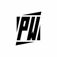 PW Logo monogram with modern style concept design template