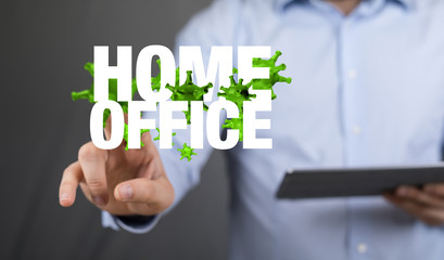 Home office cause of corona of self quarantine digital.