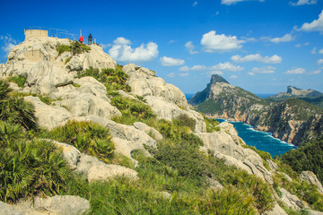 view over northern coast at Cap de Formentor in Mallorca, Spain