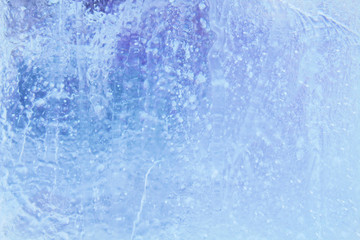 Blue beautiful ice. Close-up. Background. Texture.