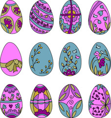 Easter eggs vector illustration hand drawn