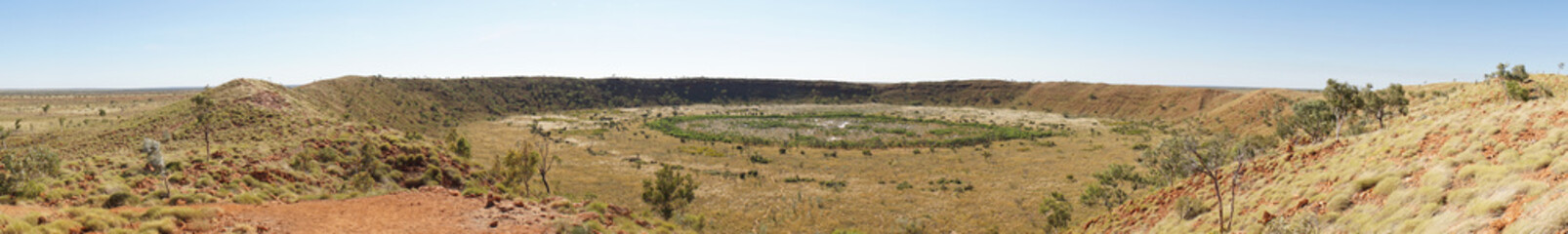 Bush landscapes on the Wolfe Creek Crater near the town of Halls Creek in Western Australia.