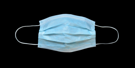 Medical mask isolated on a black background
