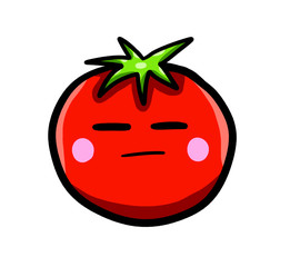 Cartoon Stylized Bored Tomato