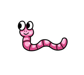 Cute Stylized Pink Worm