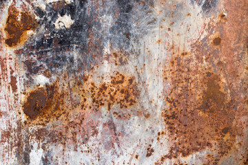 Grunge rusty metal background of an iron metal plate