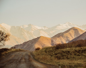 The chunkurchak mountains in Kyrgyzstan