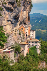 Fototapeta na wymiar Sanctuary Madonna della Corona, popular travel destination in Nothern Italy