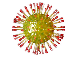 Render of a virus cell isolated on a white background