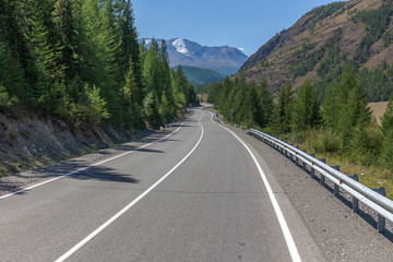 road to Altai Mountains, Altai region, Siberia, Russia.