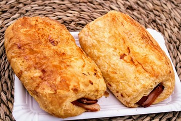 Crispy pastries with chocolate