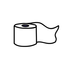 toilet paper doodle icon, vector illustration
