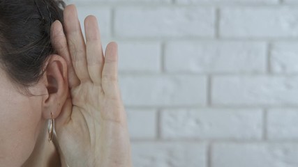 Woman with hard of hearing.