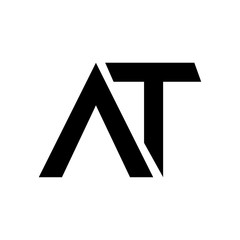 Unique AT logo, monogram, vector