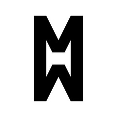 Unique MW logo, monogram, vector