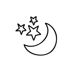 moon and stars doodle icon, vector illustration