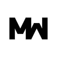 Unique MW logo, monogram, vector
