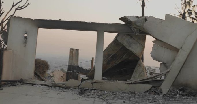 Aftermath of Thomas Fire in Ventura California December 2017. 