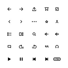 Unique set of sound app icons,  illustration, vector
