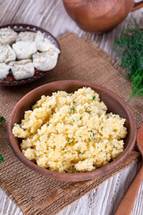 Wheat porridge with butter