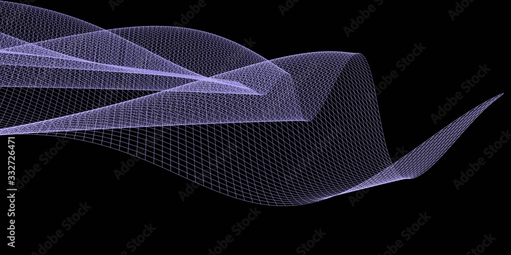 Poster abstract 3d mesh wave background. futuristic technology style. elegant background for business prese
