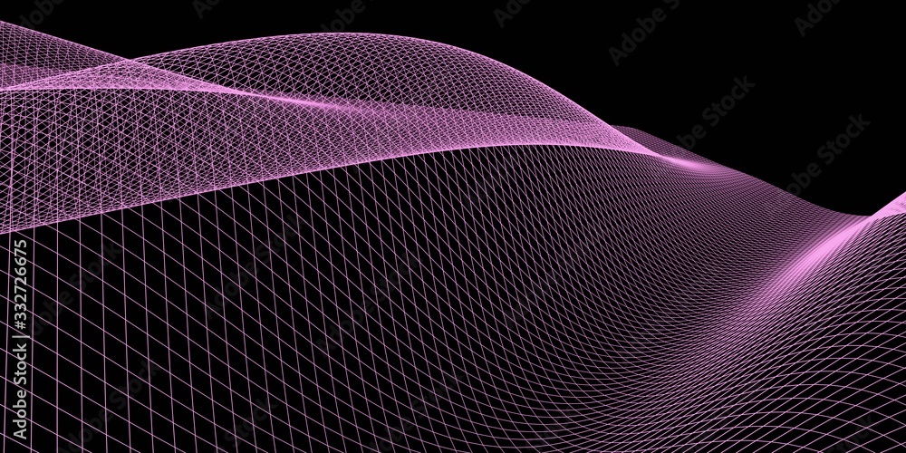 Poster abstract 3d mesh wave background. futuristic technology style. elegant background for business prese