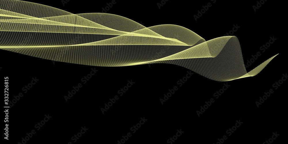 Poster abstract 3d mesh wave background. futuristic technology style. elegant background for business prese