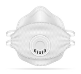 medical respiratory breathing mask for protection against diseases and infections transmitted by airborne droplets vector illustration