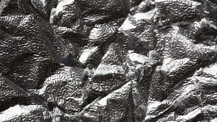 Aluminum crumpled foil, Pattern background with high-resolution design for book cover or brochure, poster, wallpaper or realistic business. Silver texture background, polished metal steel
