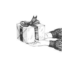 Congratulation with festive gift box