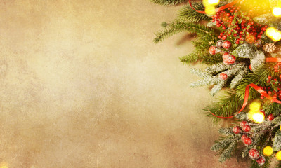 Christmas and New Year s holiday background with copy space,  Christmas border