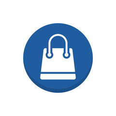 Hand Bag Vector Icon Colour Circle Icon Illustration.