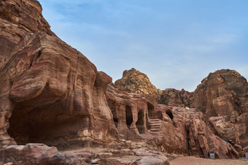 Fototapeta premium Tombs and caves in Wadi Musa (Petra), Jordan