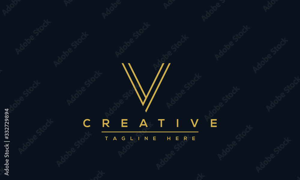 Poster modern creative v logo design and template. v vv icon initials based monogram and letters in vector.