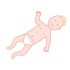 Baby is sleeping. A cute baby. Vector illustration.