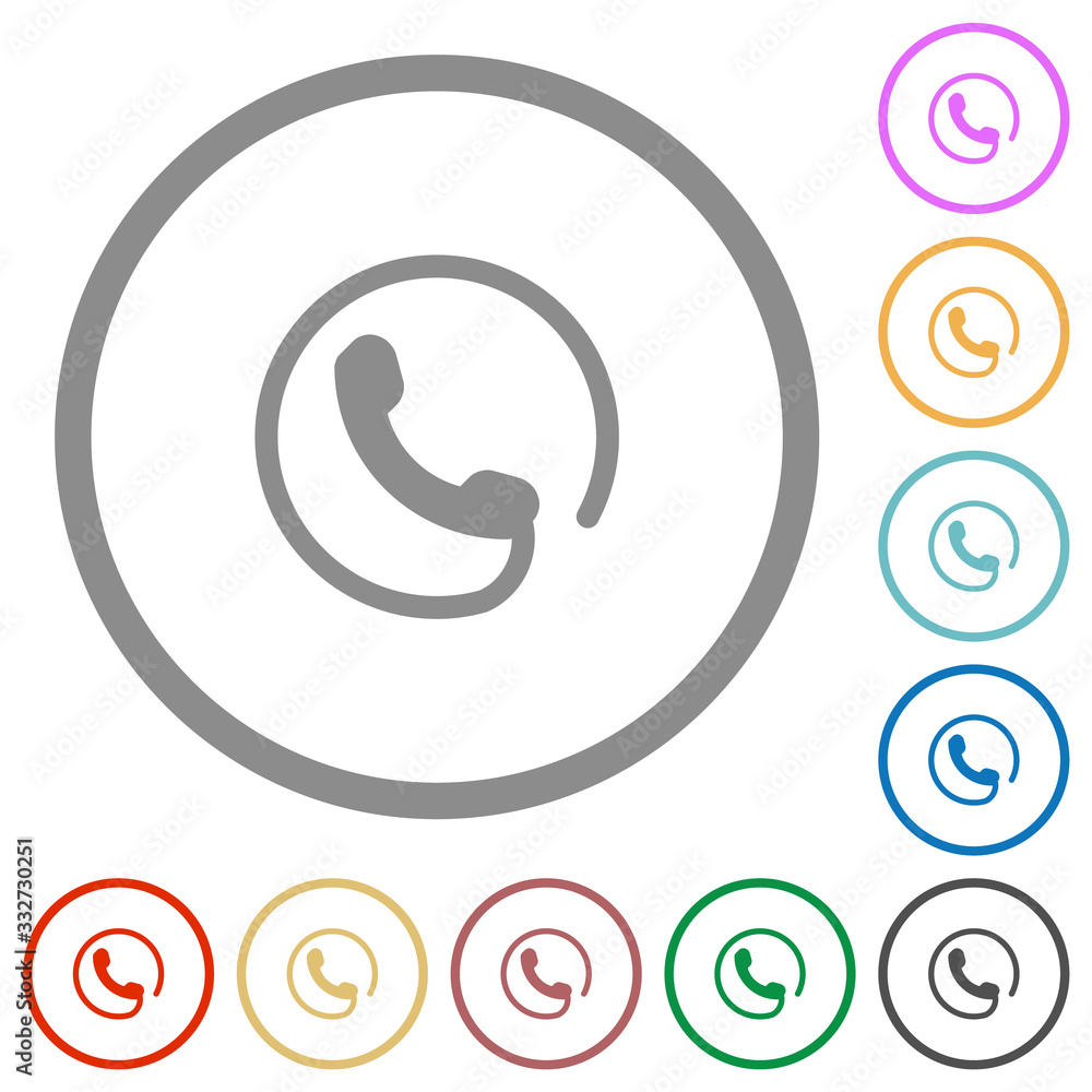 Sticker Hotline flat icons with outlines