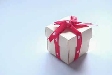 Close up gift box on white background, 