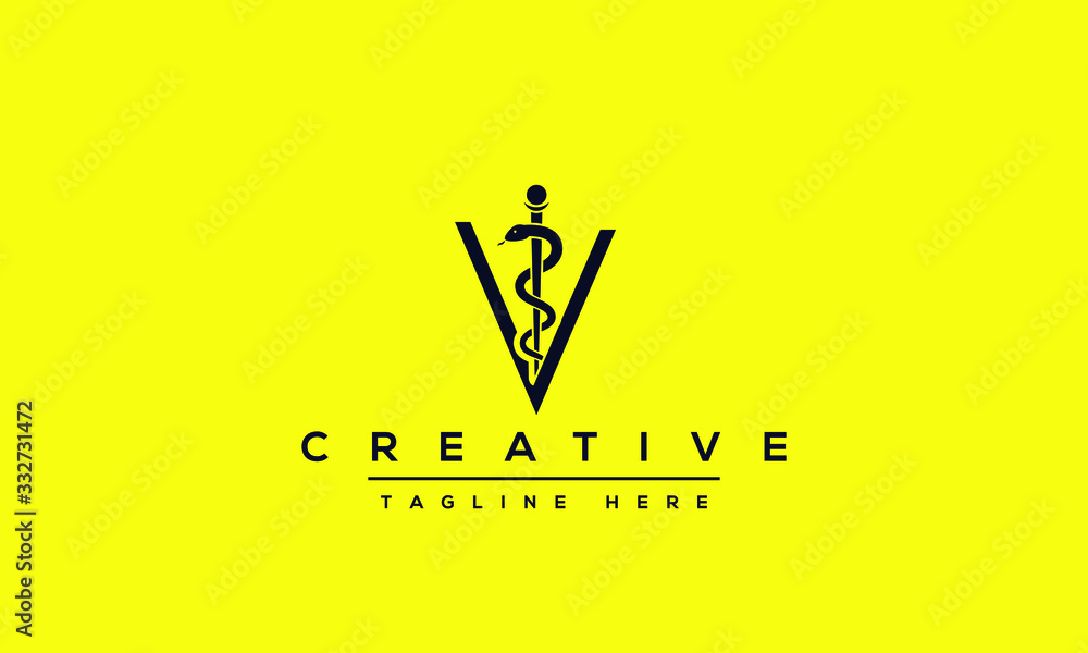 Poster modern creative v logo design and template. v vv icon initials based monogram and letters in vector.
