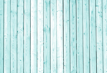 Naklejka premium Fence made of wooden planks in cyan tone.