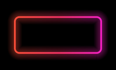 Red-pink neon rectangle. Vector illustration