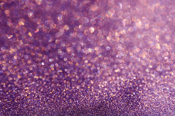 Violet blur glitter background, shine ,glow. Backdrop decorative bokeh Bright