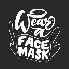 Disinfection, skin care and antibacterial protection lettering wear face mask