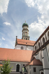 Fototapeta na wymiar Famous Evangelisch Saint Ulrich church in Augsburg Germany